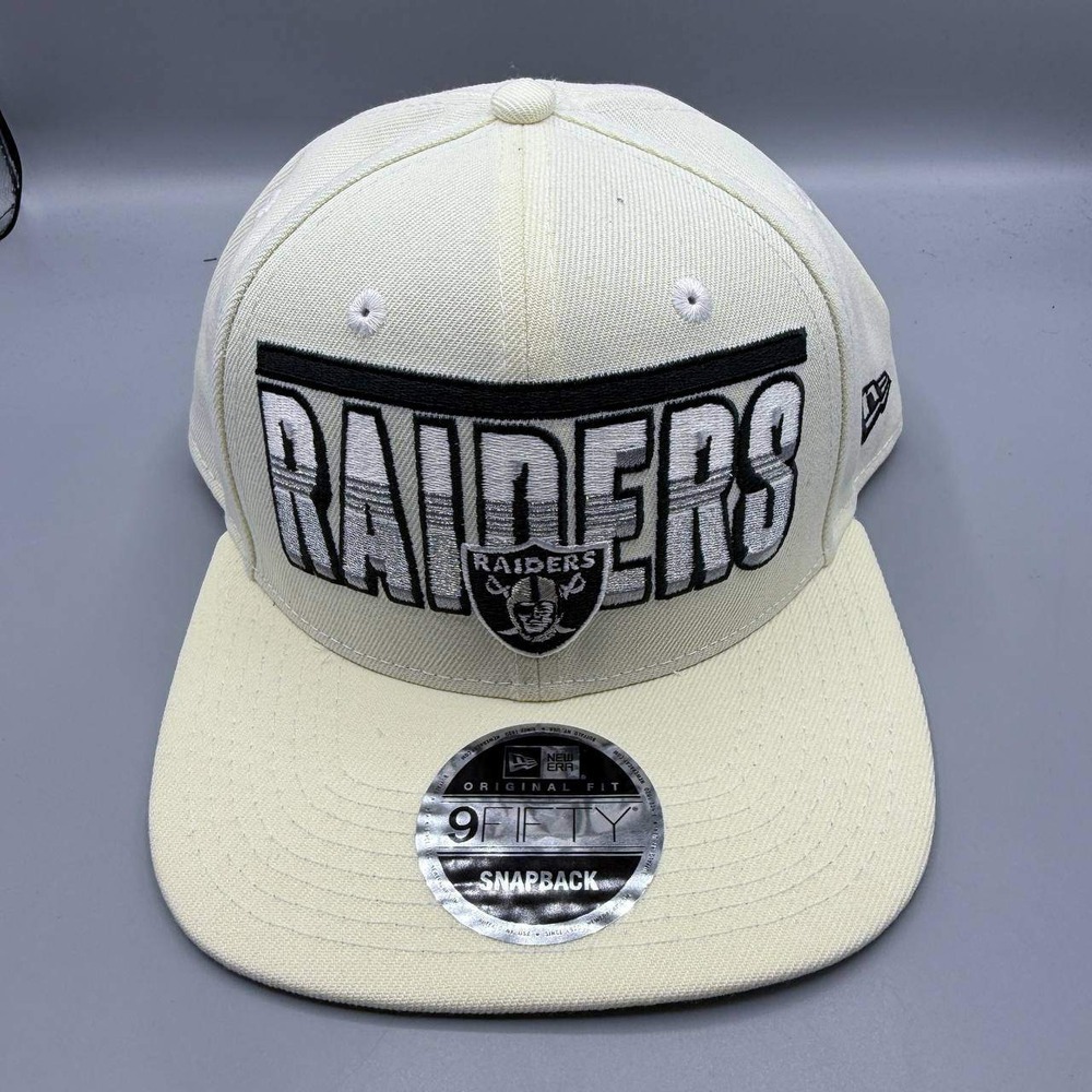 Las Vegas Raiders Hat Men White Embroidered 9Fifty New Era Snap Back Cap New